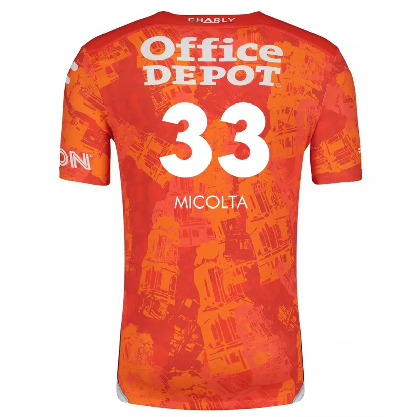 Danxen Uomo Maglia Andrés Micolta #33 Arancione Bianco Kit Gara Away 2024/25 Maglietta