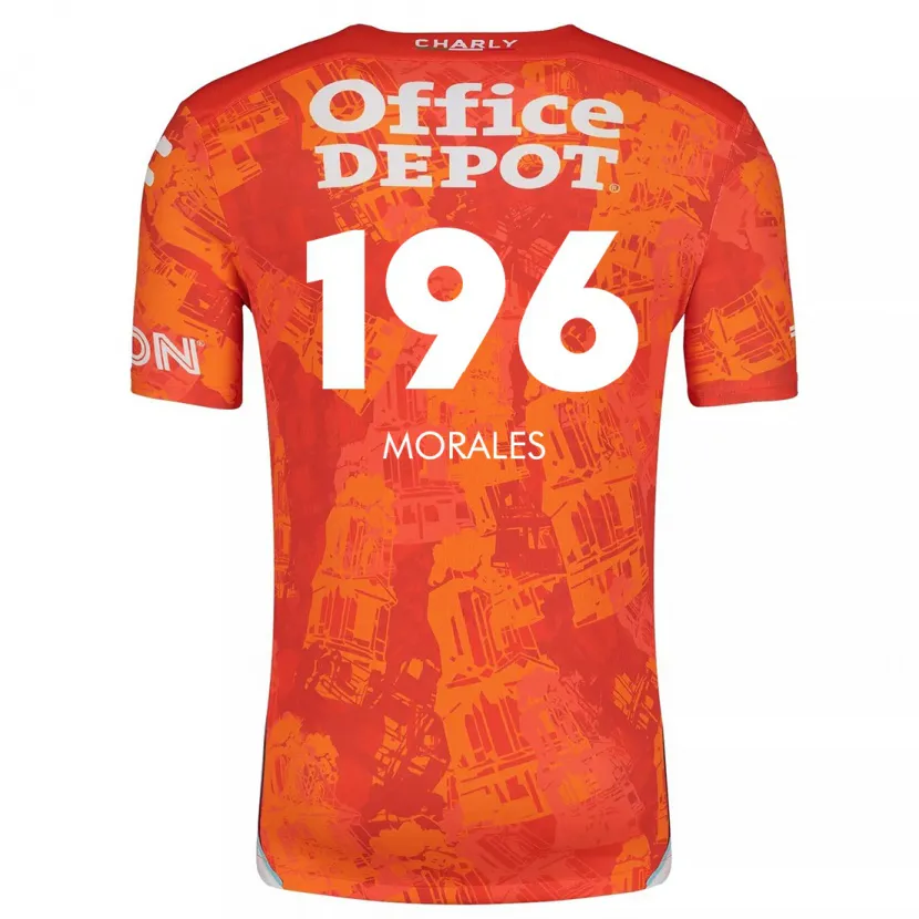 Danxen Uomo Maglia Erik Morales #196 Arancione Bianco Kit Gara Away 2024/25 Maglietta