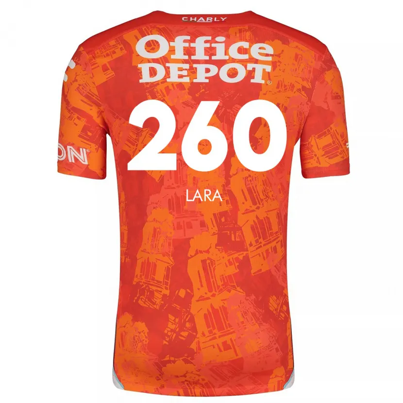 Danxen Uomo Maglia Jesús Lara #260 Arancione Bianco Kit Gara Away 2024/25 Maglietta