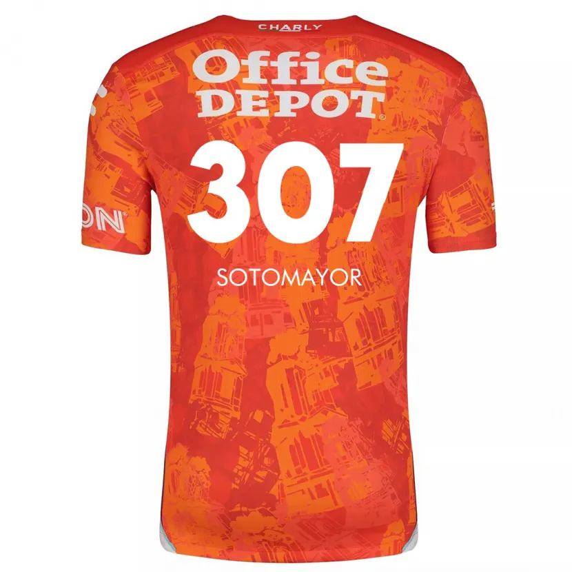 Danxen Uomo Maglia Jacob Sotomayor #307 Arancione Bianco Kit Gara Away 2024/25 Maglietta