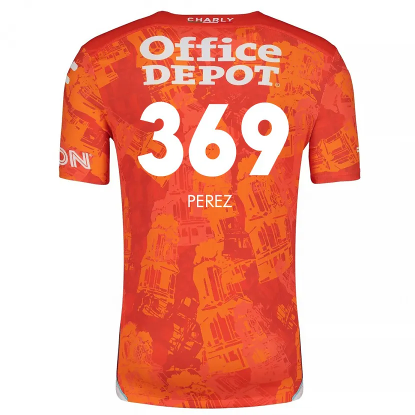 Danxen Uomo Maglia Santiago Pérez #369 Arancione Bianco Kit Gara Away 2024/25 Maglietta