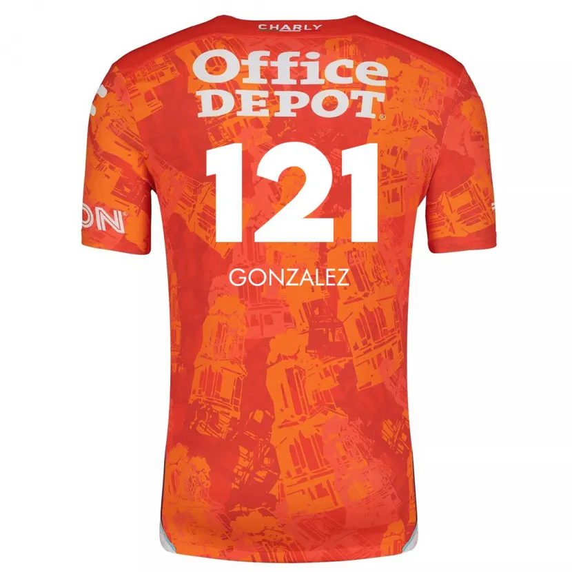 Danxen Uomo Maglia Cristian González #121 Arancione Bianco Kit Gara Away 2024/25 Maglietta