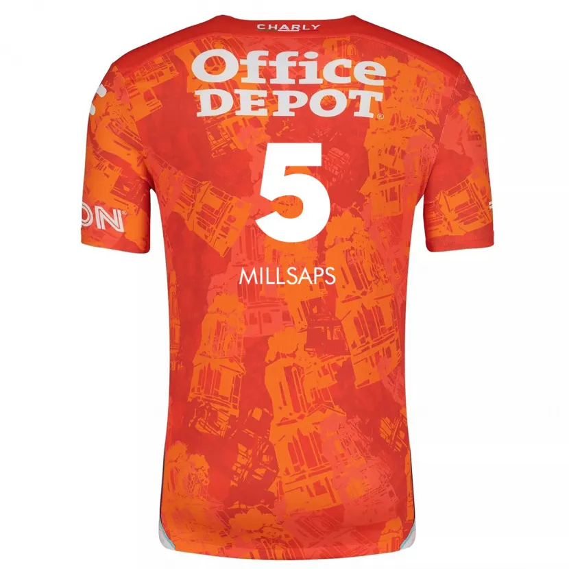 Danxen Uomo Maglia Vanessa Millsaps #5 Arancione Bianco Kit Gara Away 2024/25 Maglietta