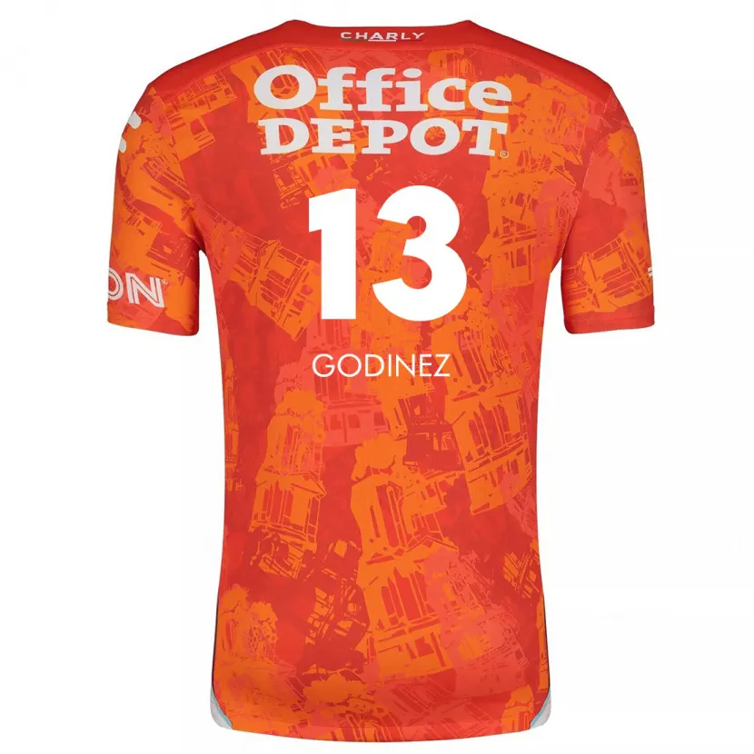 Danxen Uomo Maglia Alexandra Godínez #13 Arancione Bianco Kit Gara Away 2024/25 Maglietta