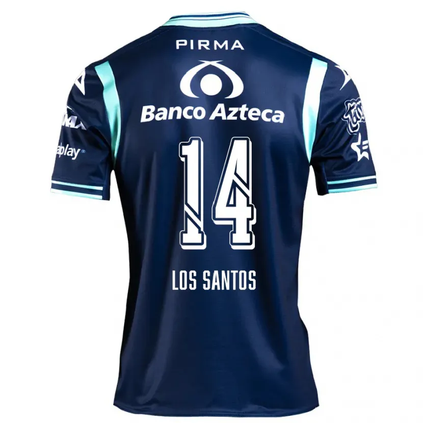 Danxen Uomo Maglia Lucas De Los Santos #14 Blu Navy Kit Gara Away 2024/25 Maglietta