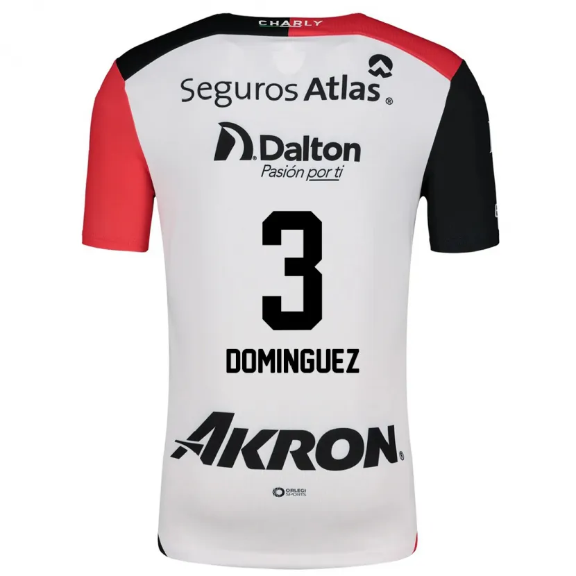 Danxen Uomo Maglia Idekel Domínguez #3 Bianco Rosso Nero Kit Gara Away 2024/25 Maglietta