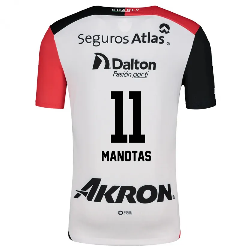 Danxen Uomo Maglia Mauro Manotas #11 Bianco Rosso Nero Kit Gara Away 2024/25 Maglietta