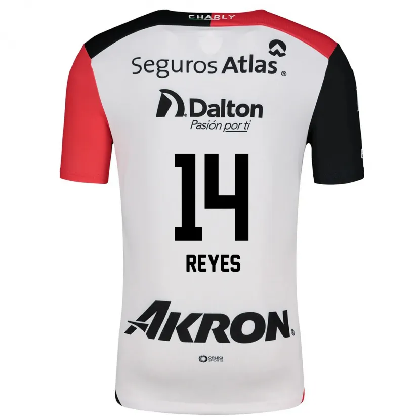 Danxen Uomo Maglia Luis Reyes #14 Bianco Rosso Nero Kit Gara Away 2024/25 Maglietta