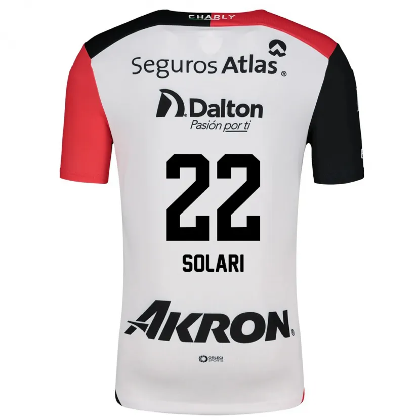 Danxen Uomo Maglia Augusto Solari #22 Bianco Rosso Nero Kit Gara Away 2024/25 Maglietta