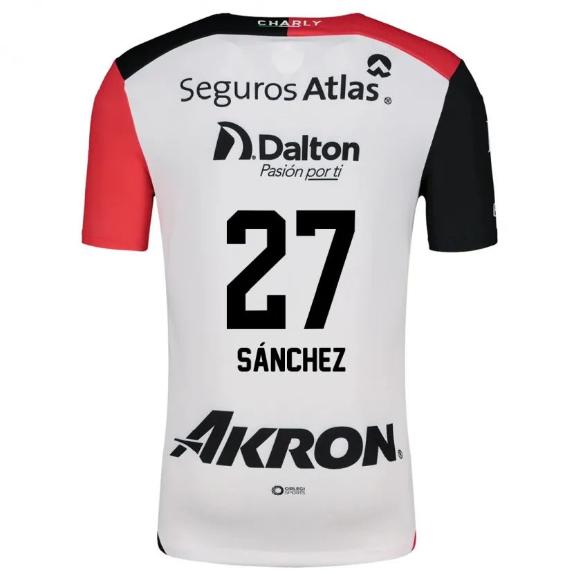 Danxen Uomo Maglia Antonio Sánchez #27 Bianco Rosso Nero Kit Gara Away 2024/25 Maglietta