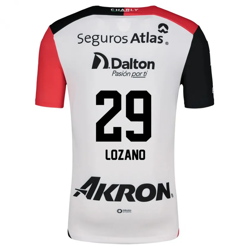Danxen Uomo Maglia Brian Lozano #29 Bianco Rosso Nero Kit Gara Away 2024/25 Maglietta