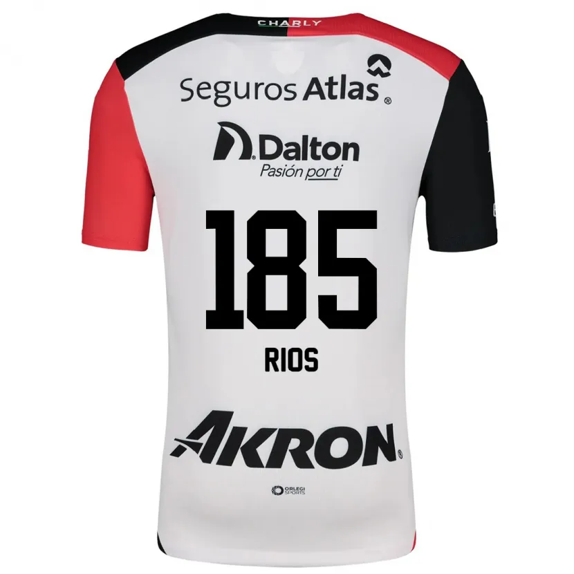 Danxen Uomo Maglia Víctor Ríos #185 Bianco Rosso Nero Kit Gara Away 2024/25 Maglietta