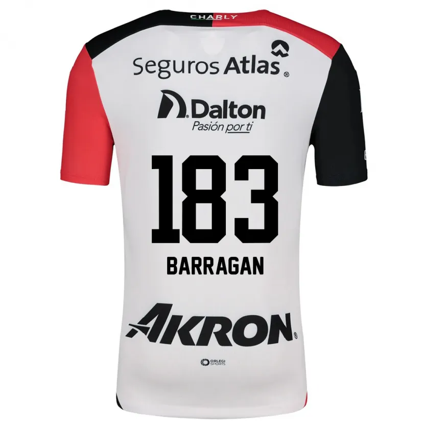 Danxen Uomo Maglia Roberto Barragán #183 Bianco Rosso Nero Kit Gara Away 2024/25 Maglietta