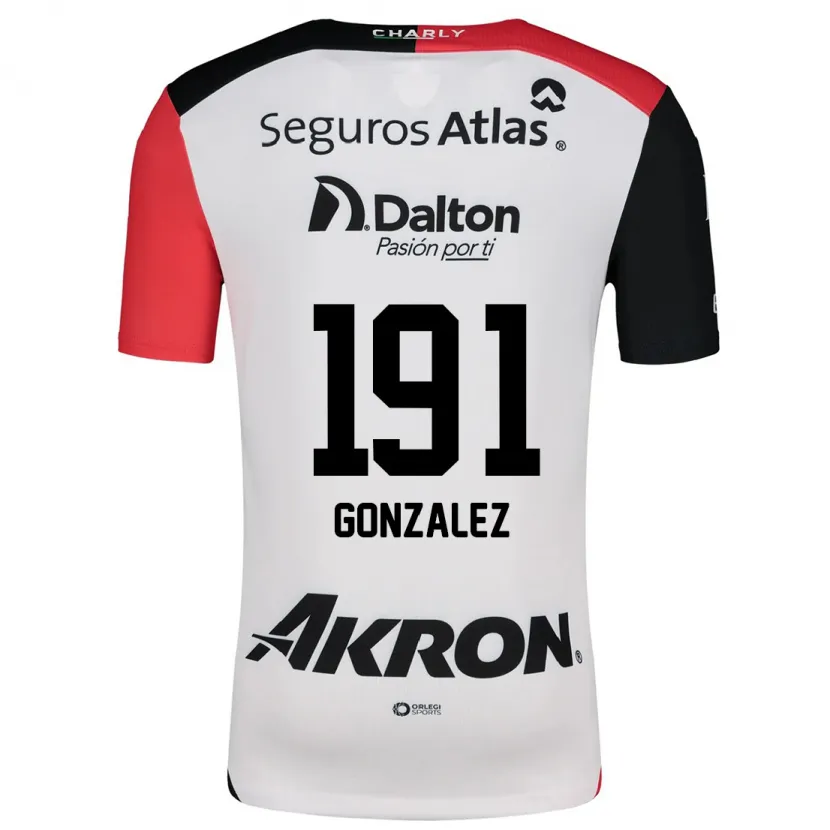 Danxen Uomo Maglia Juan González #191 Bianco Rosso Nero Kit Gara Away 2024/25 Maglietta