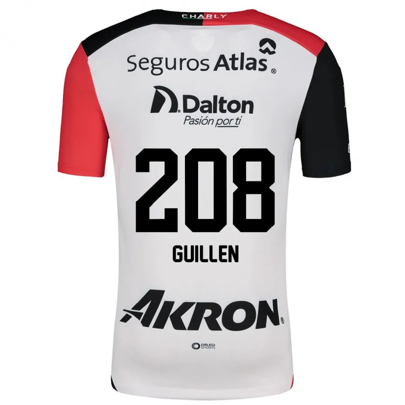 Danxen Uomo Maglia Jesús Guillén #208 Bianco Rosso Nero Kit Gara Away 2024/25 Maglietta