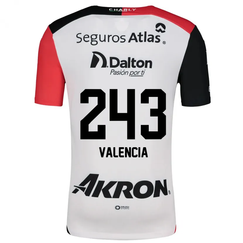 Danxen Uomo Maglia Luis Valencia #243 Bianco Rosso Nero Kit Gara Away 2024/25 Maglietta