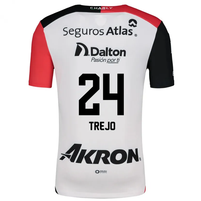 Danxen Uomo Maglia Christopher Trejo #24 Bianco Rosso Nero Kit Gara Away 2024/25 Maglietta