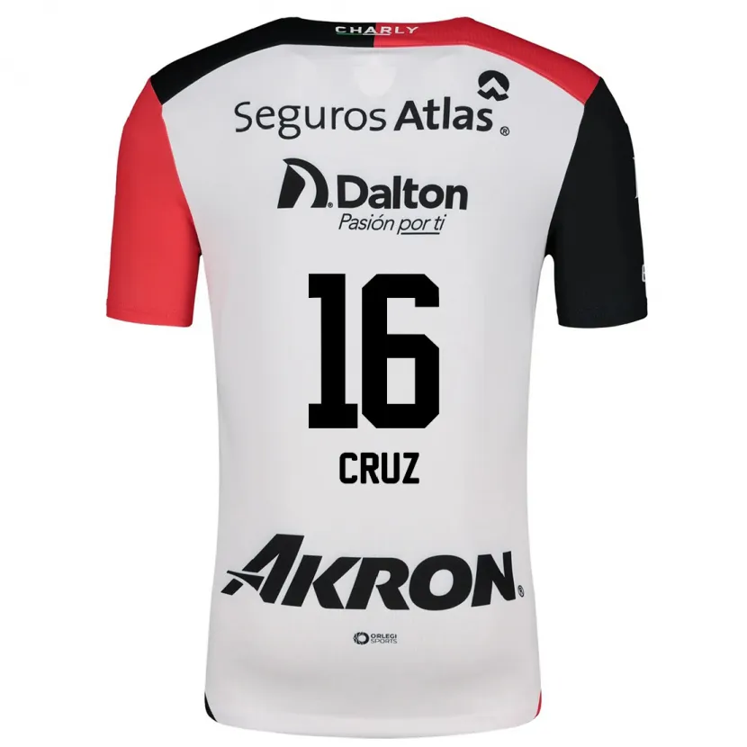 Danxen Uomo Maglia Daniela Cruz #16 Bianco Rosso Nero Kit Gara Away 2024/25 Maglietta