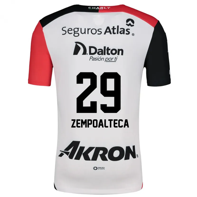 Danxen Uomo Maglia Karla Zempoalteca #29 Bianco Rosso Nero Kit Gara Away 2024/25 Maglietta