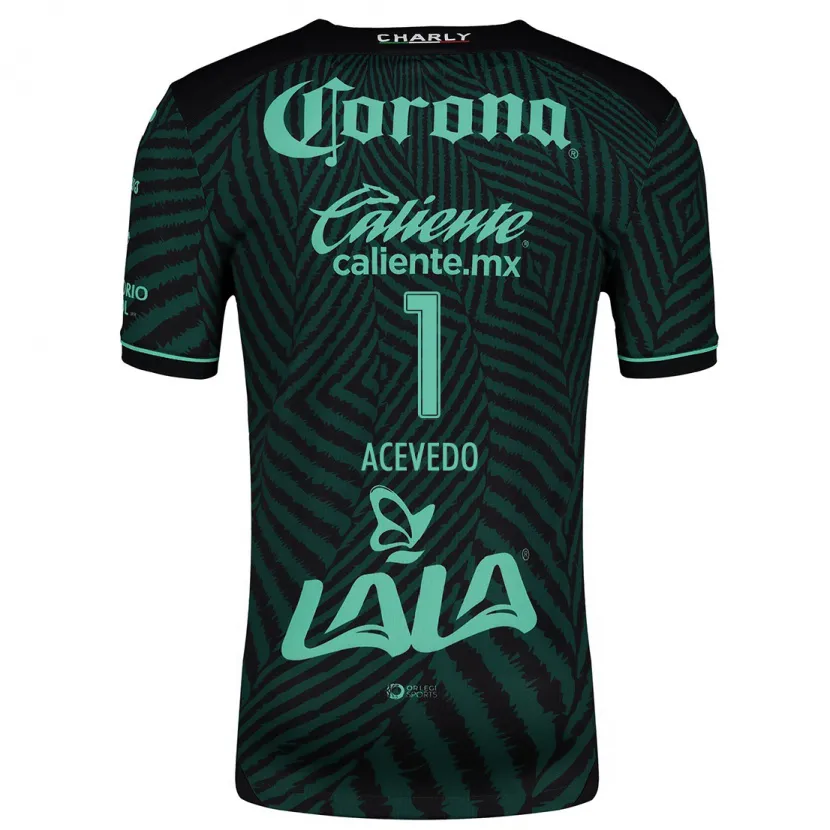 Danxen Uomo Maglia Carlos Acevedo #1 Nero Verde Kit Gara Away 2024/25 Maglietta