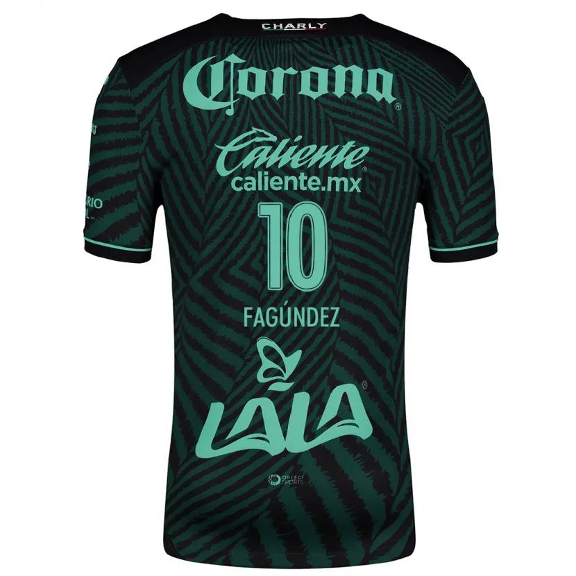 Danxen Uomo Maglia Franco Fagúndez #10 Nero Verde Kit Gara Away 2024/25 Maglietta