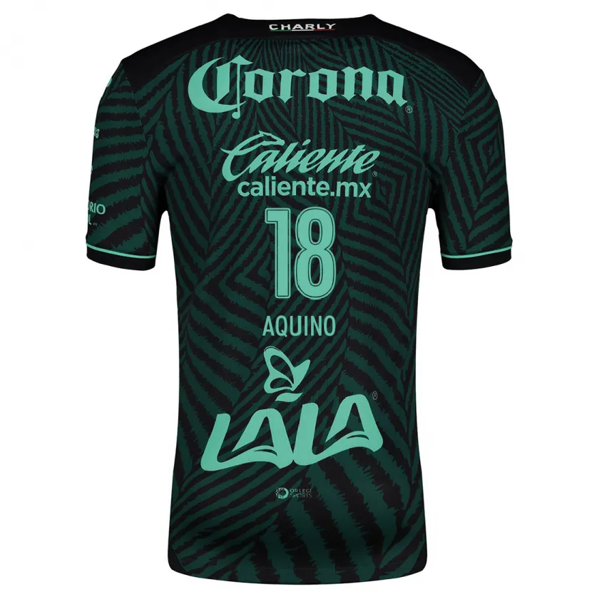 Danxen Uomo Maglia Pedro Aquino #18 Nero Verde Kit Gara Away 2024/25 Maglietta