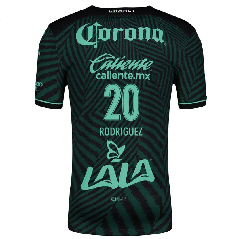 Danxen Uomo Maglia Hugo Rodríguez #20 Nero Verde Kit Gara Away 2024/25 Maglietta