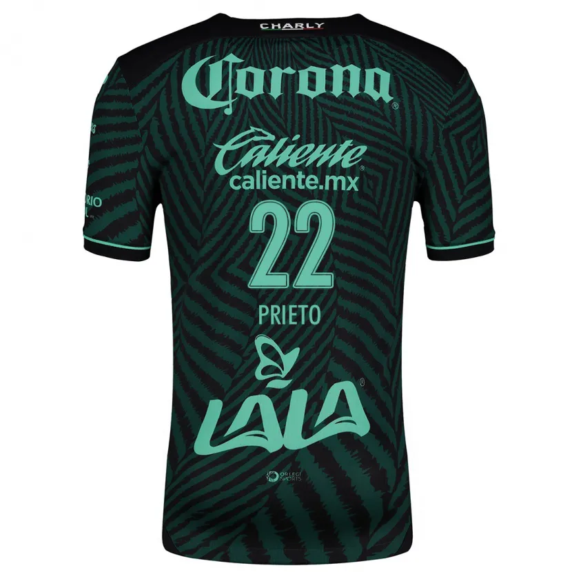 Danxen Uomo Maglia Ronaldo Prieto #22 Nero Verde Kit Gara Away 2024/25 Maglietta