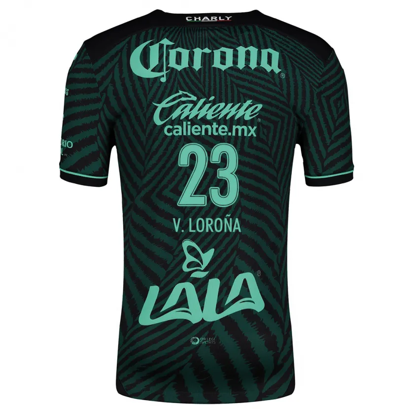 Danxen Uomo Maglia Vladímir Loroña #23 Nero Verde Kit Gara Away 2024/25 Maglietta