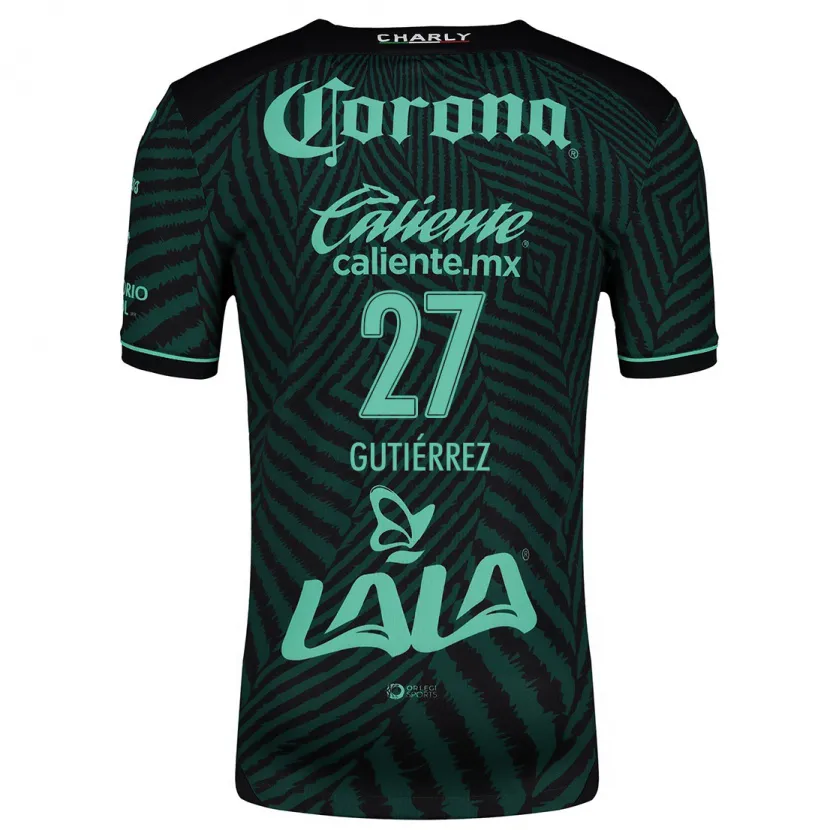 Danxen Uomo Maglia Luis Gutiérrez #27 Nero Verde Kit Gara Away 2024/25 Maglietta
