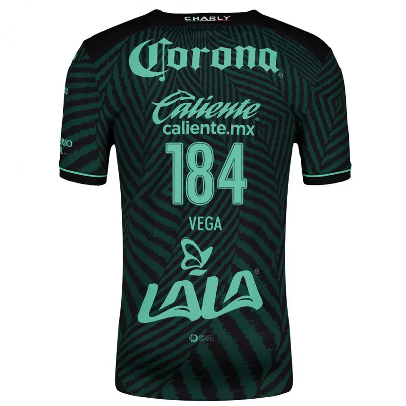 Danxen Uomo Maglia Luis Vega #184 Nero Verde Kit Gara Away 2024/25 Maglietta