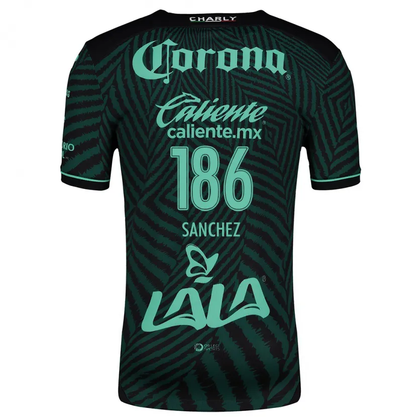 Danxen Uomo Maglia David Sánchez #186 Nero Verde Kit Gara Away 2024/25 Maglietta