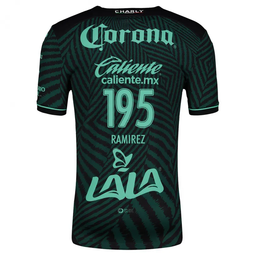 Danxen Uomo Maglia Jesús Ramírez #195 Nero Verde Kit Gara Away 2024/25 Maglietta