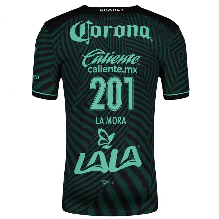 Danxen Uomo Maglia Luis De La Mora #201 Nero Verde Kit Gara Away 2024/25 Maglietta