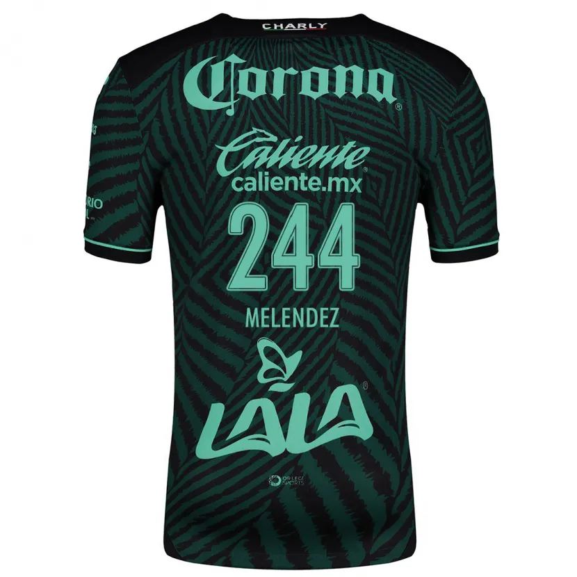Danxen Uomo Maglia Carlos Meléndez #244 Nero Verde Kit Gara Away 2024/25 Maglietta