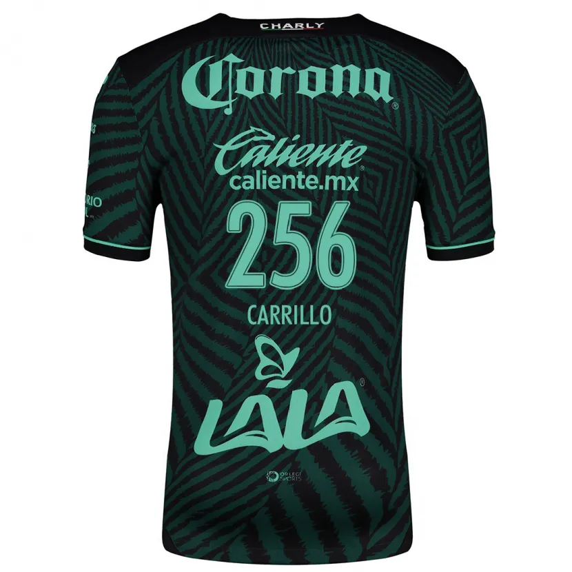 Danxen Uomo Maglia Stéphano Carrillo #256 Nero Verde Kit Gara Away 2024/25 Maglietta