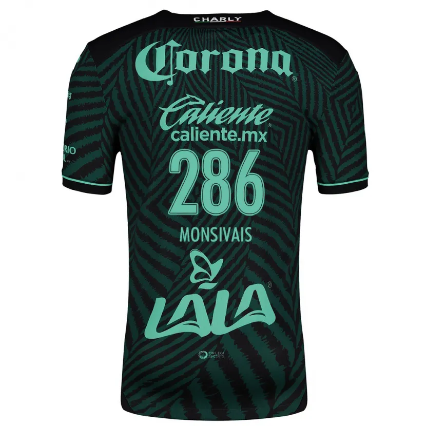 Danxen Uomo Maglia Giovani Monsivais #286 Nero Verde Kit Gara Away 2024/25 Maglietta