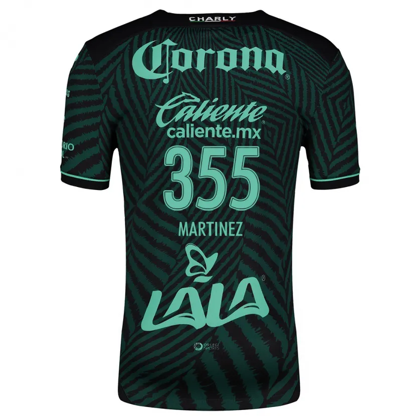 Danxen Uomo Maglia Leonardo Martinez #355 Nero Verde Kit Gara Away 2024/25 Maglietta