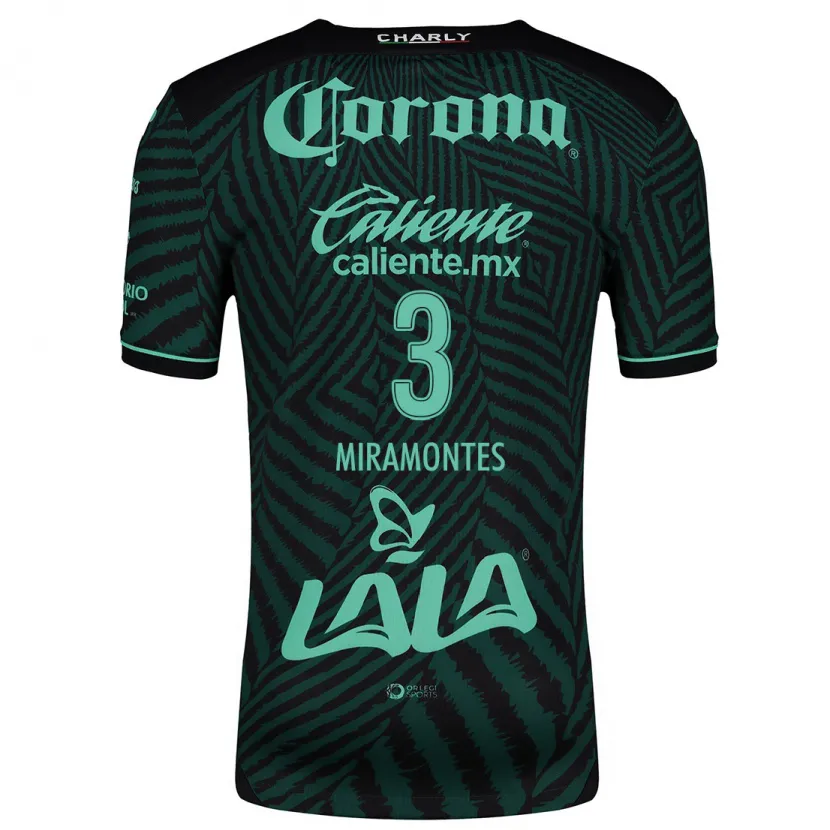 Danxen Uomo Maglia Natalia Miramontes #3 Nero Verde Kit Gara Away 2024/25 Maglietta