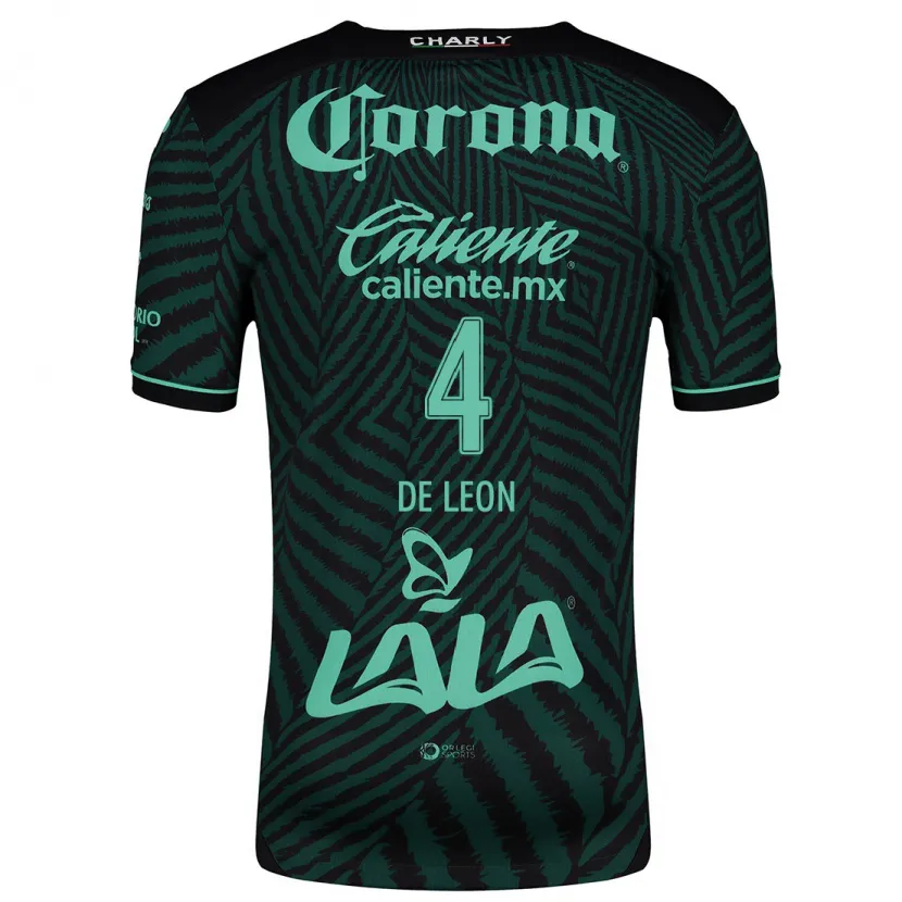 Danxen Uomo Maglia Lourdes De León #4 Nero Verde Kit Gara Away 2024/25 Maglietta