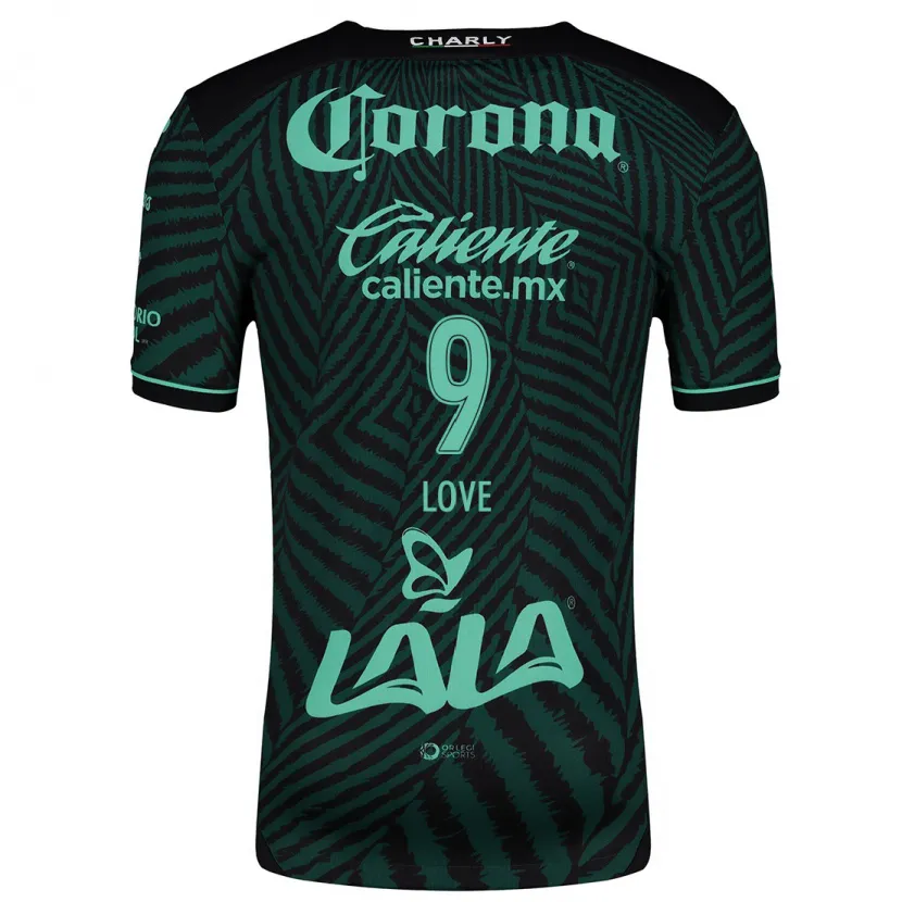 Danxen Uomo Maglia Juelle Love #9 Nero Verde Kit Gara Away 2024/25 Maglietta