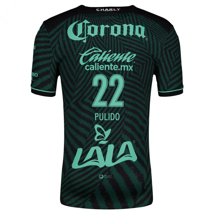 Danxen Uomo Maglia Sheila Pulido #22 Nero Verde Kit Gara Away 2024/25 Maglietta
