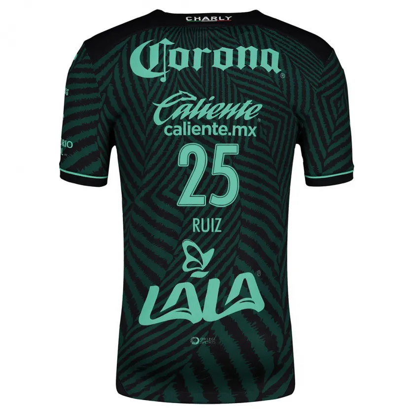 Danxen Uomo Maglia Michel Ruíz #25 Nero Verde Kit Gara Away 2024/25 Maglietta