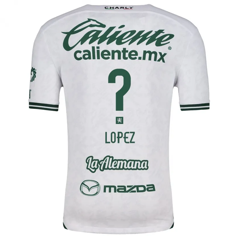 Danxen Uomo Maglia Nicolás López #0 Bianco Verde Kit Gara Away 2024/25 Maglietta