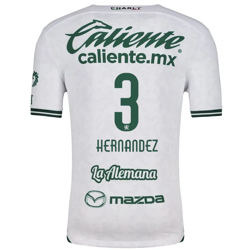 Danxen Uomo Maglia Pedro Hernández #3 Bianco Verde Kit Gara Away 2024/25 Maglietta