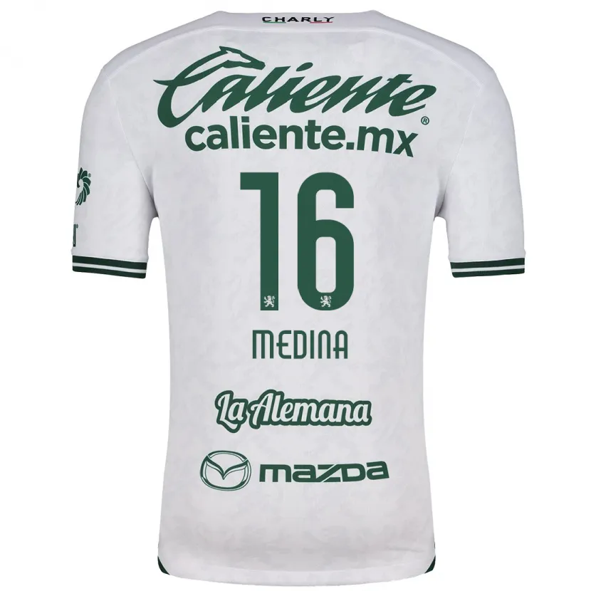 Danxen Uomo Maglia Alan Medina #16 Bianco Verde Kit Gara Away 2024/25 Maglietta