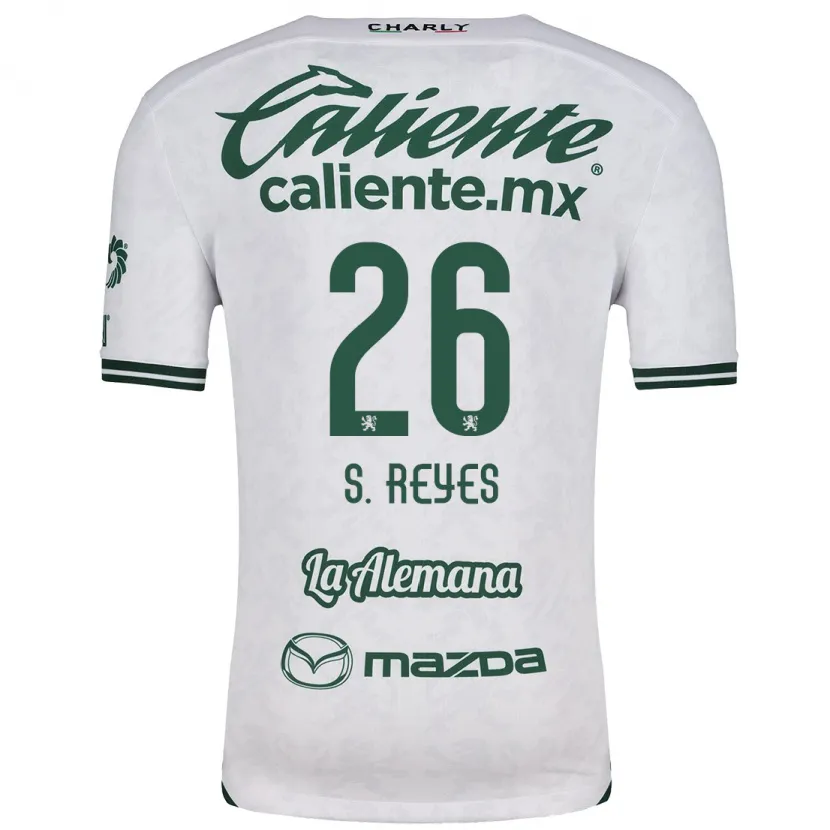 Danxen Uomo Maglia Salvador Reyes #26 Bianco Verde Kit Gara Away 2024/25 Maglietta
