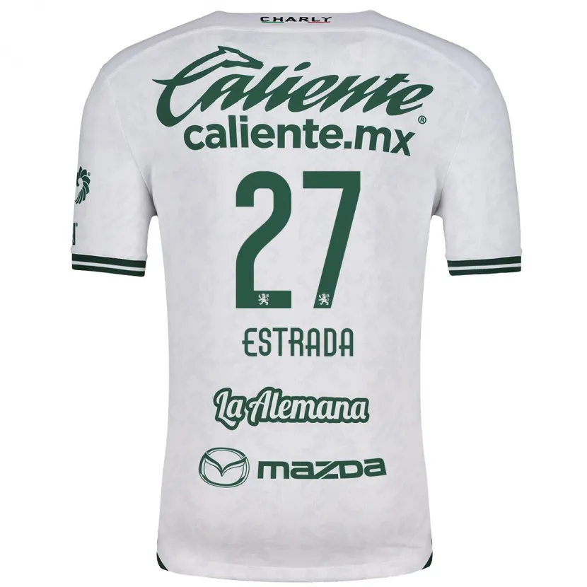 Danxen Uomo Maglia Ángel Estrada #27 Bianco Verde Kit Gara Away 2024/25 Maglietta