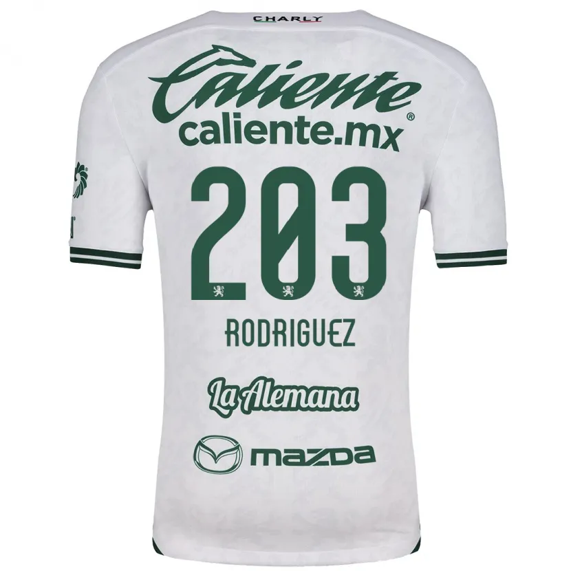 Danxen Uomo Maglia César Rodríguez #203 Bianco Verde Kit Gara Away 2024/25 Maglietta