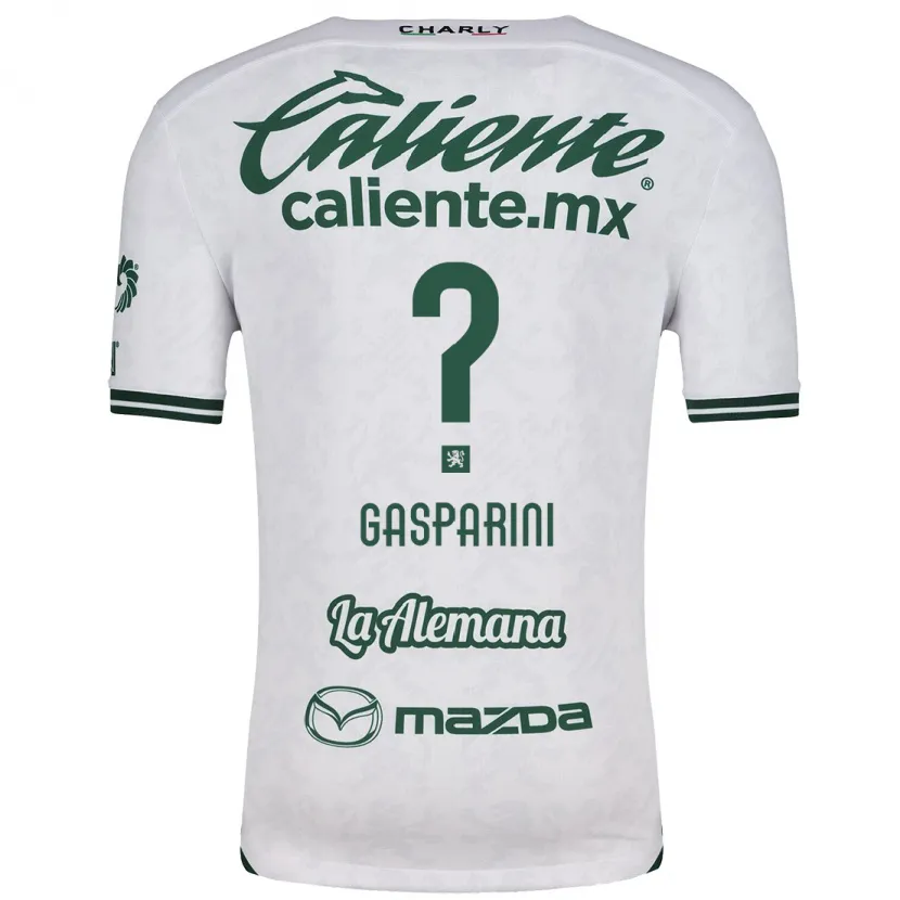 Danxen Uomo Maglia Joaquín Gasparini #0 Bianco Verde Kit Gara Away 2024/25 Maglietta